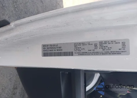 2020 Ram Promaster 2500 High Roof 159 Wb from USA, damaged, VIN 3C6TRVDG4LE141907